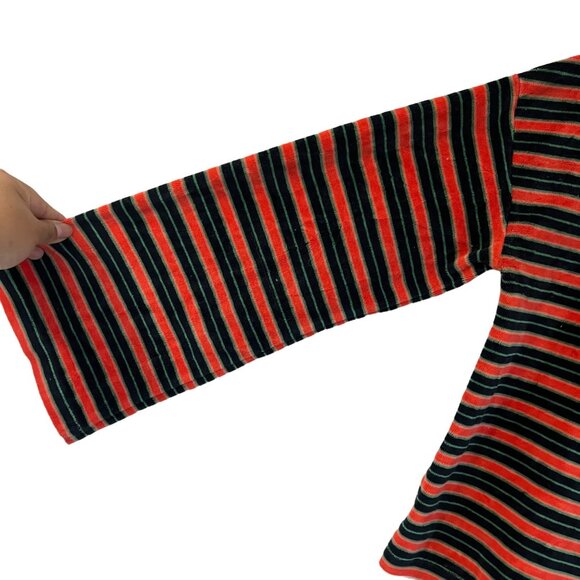 Madewell Multicolor Striped Velour Wide Sleeve Boxy Pullover Sweater Size Small - Picture 4 of 6